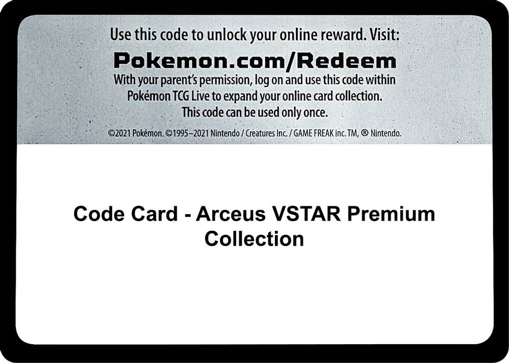 Code Card - Arceus VSTAR Premium Collection — SWSH11: Lost Origin
