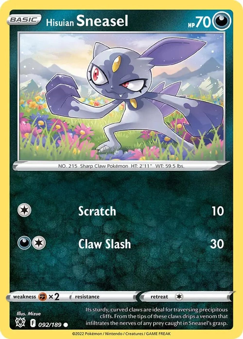 Hisuian Sneasel - 092/189 (Cosmos Holo) — Deck Exclusives