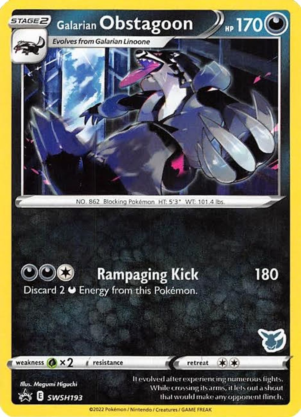 Galarian Obstagoon - SWSH193 (Eevee Stamped) — Battle Academy 2022