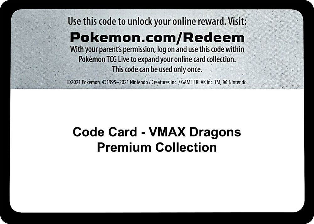 Code Card - VMAX Dragons Premium Collection — Miscellaneous Cards & Products
