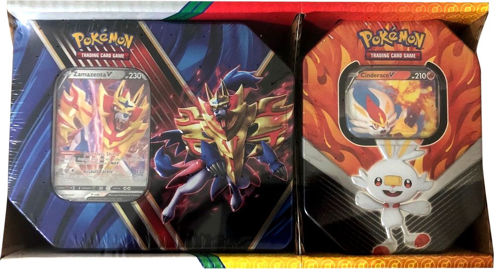 Legends of Galar Tin + Galar Partners Tin 2-pack [Zamazenta V/Cinderace V] (Retail Exclusive) — SWSH01: Sword & Shield Base Set