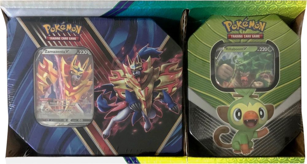 Legends of Galar Tin + Galar Partners Tin 2-pack [Zamazenta V/Rillaboom V] (Retail Exclusive) — SWSH01: Sword & Shield Base Set