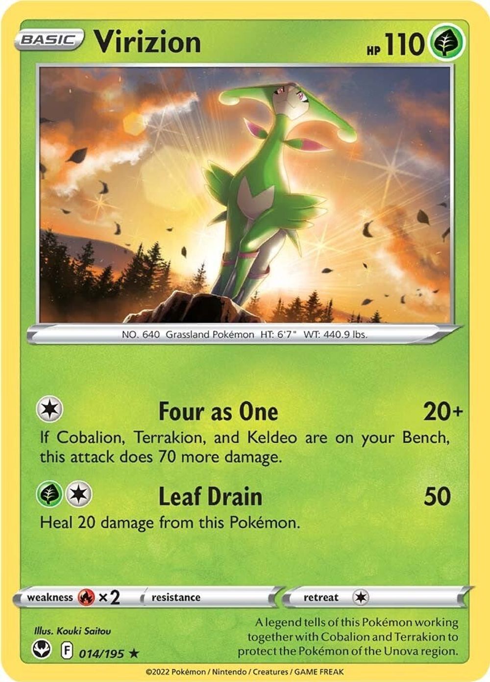 Virizion — SWSH12: Silver Tempest