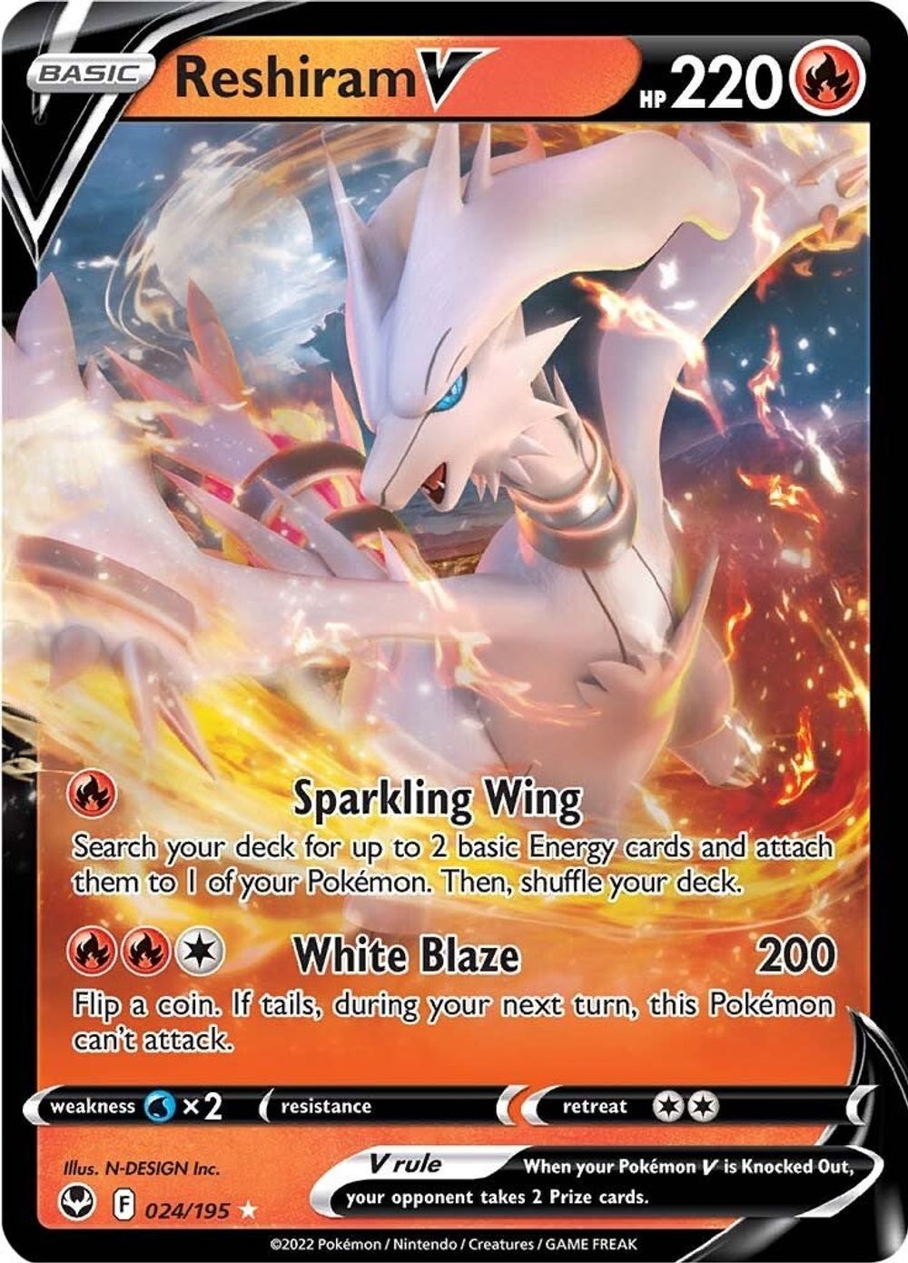 Reshiram V — SWSH12: Silver Tempest