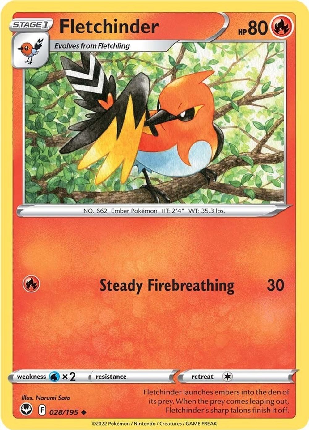 Fletchinder — SWSH12: Silver Tempest