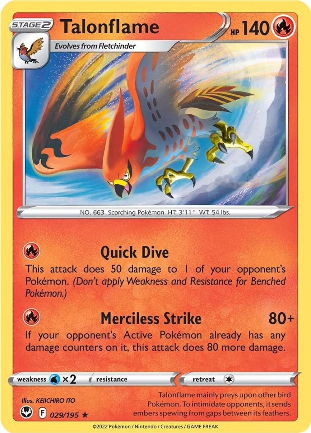 Talonflame — SWSH12: Silver Tempest