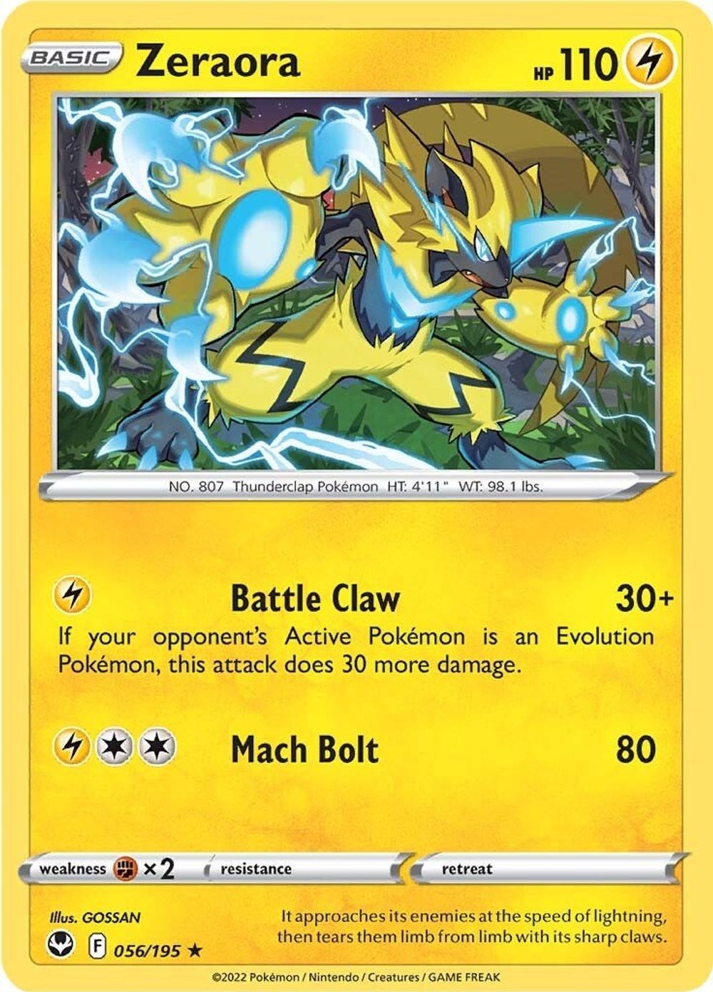 Zeraora — SWSH12: Silver Tempest
