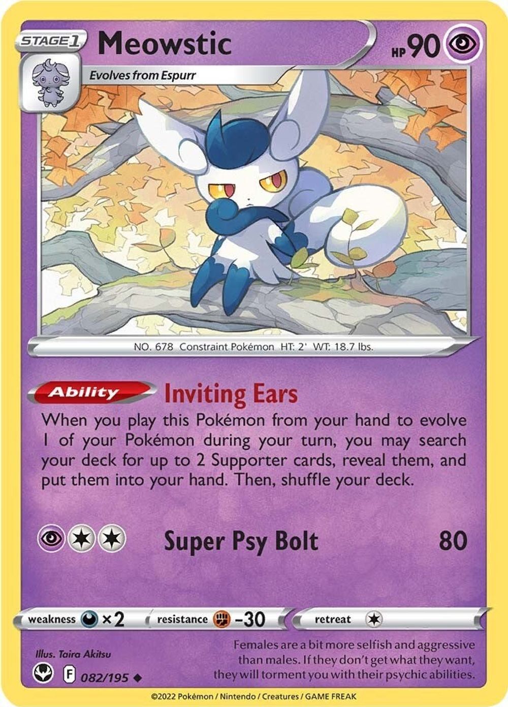 Meowstic — SWSH12: Silver Tempest
