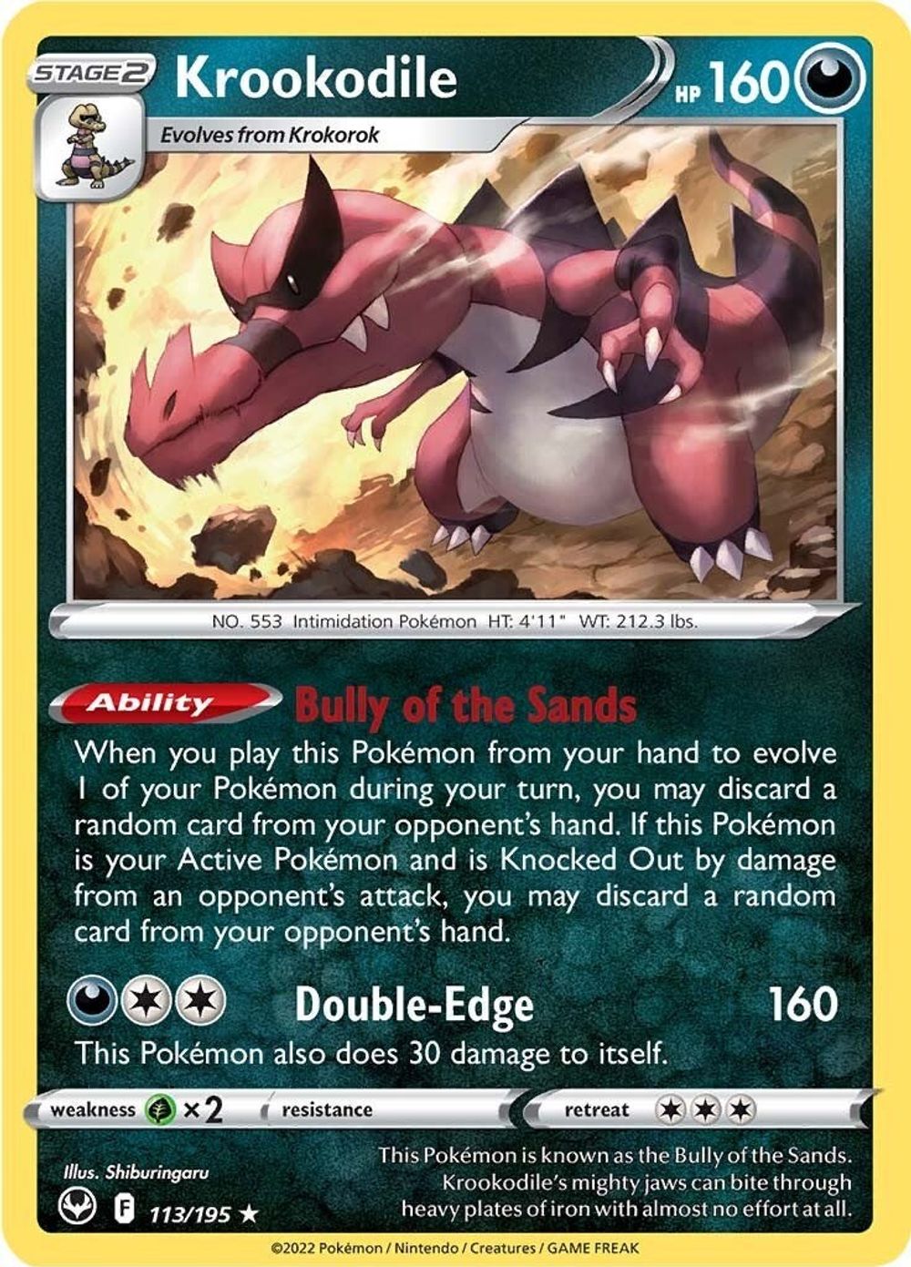 Krookodile — SWSH12: Silver Tempest
