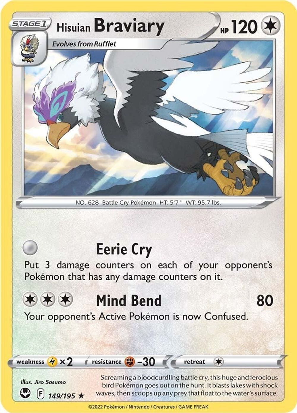 Hisuian Braviary — SWSH12: Silver Tempest