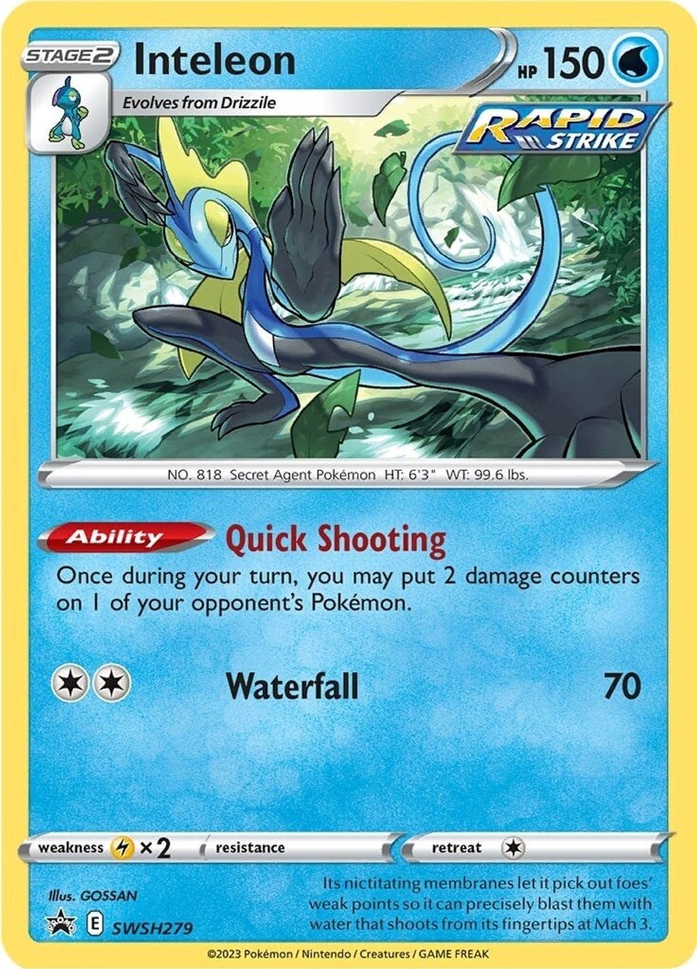 Inteleon - SWSH279 — SWSH: Sword & Shield Promo Cards