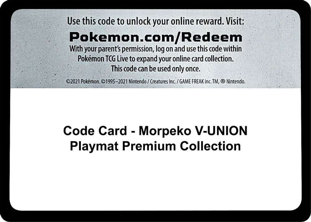 Code Card - Morpeko V-UNION Playmat Premium Collection — SWSH: Crown Zenith
