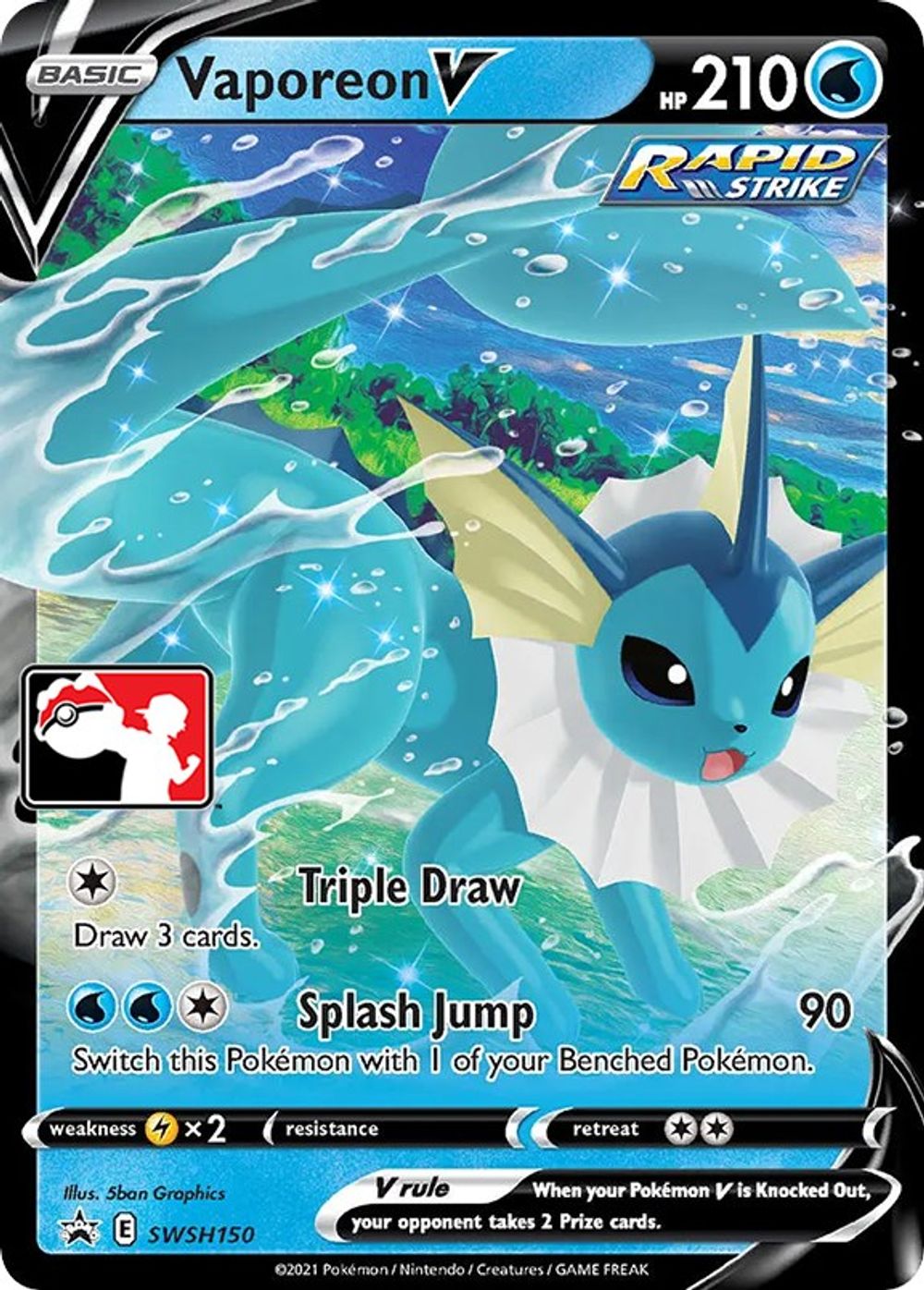 Vaporeon V — Prize Pack Series Cards
