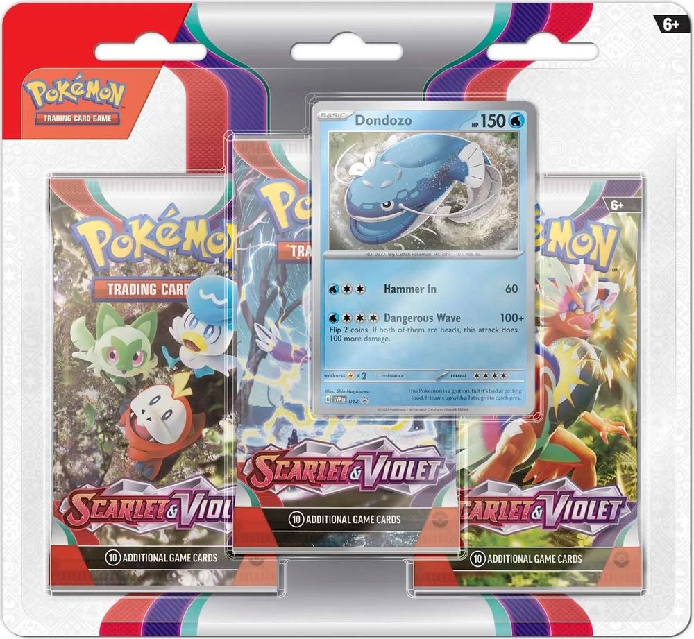 Scarlet & Violet 3 Pack Blister [Dondozo] — SV01: Scarlet & Violet Base Set