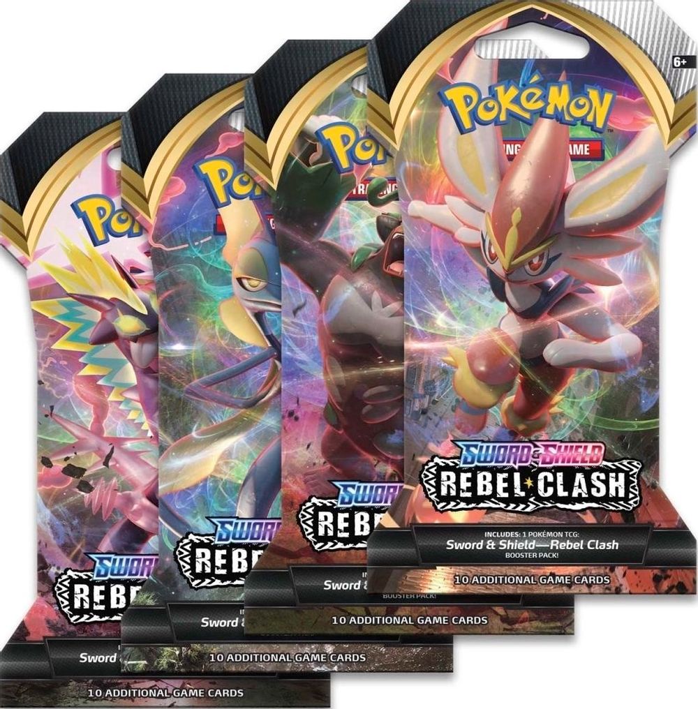 Rebel Clash Sleeved Booster Pack Art Bundle [Set of 4] — SWSH02: Rebel Clash