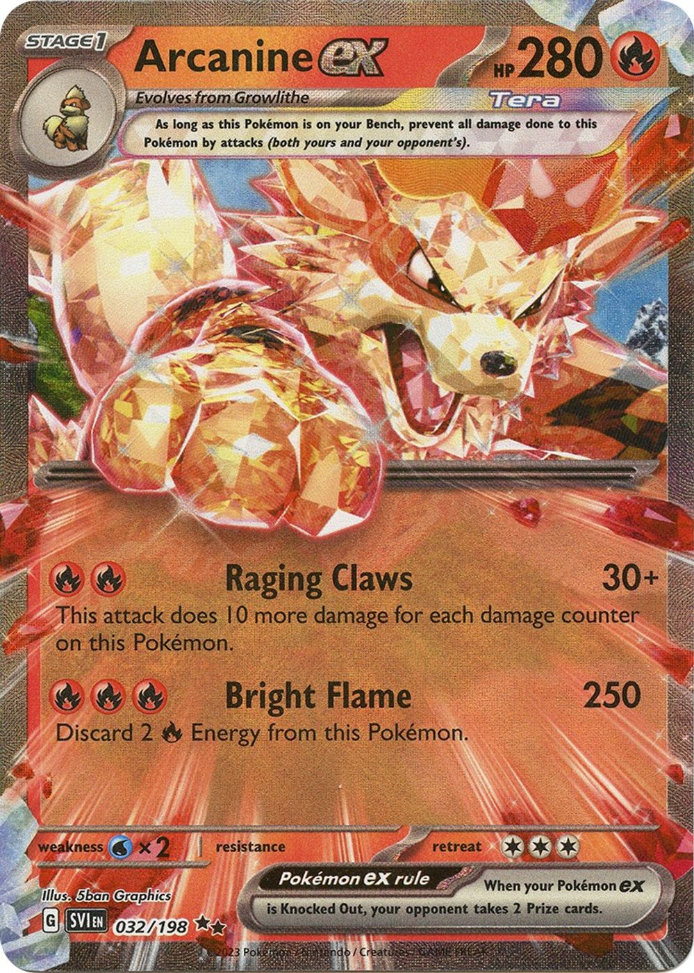Arcanine ex - 032/198 — SV01: Scarlet & Violet Base Set