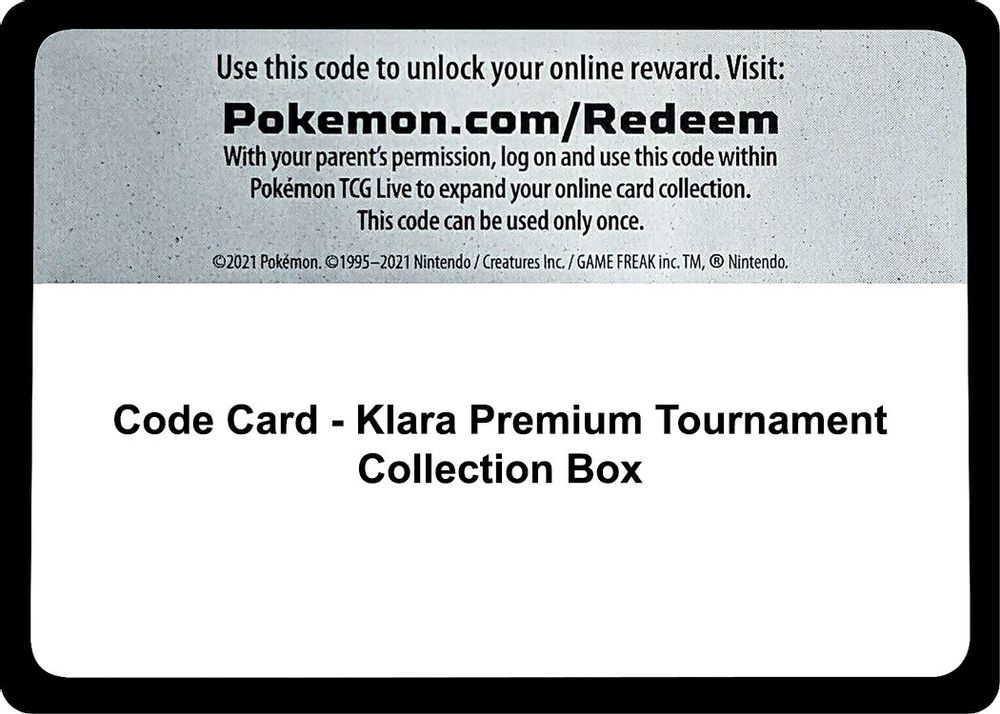 Code Card - Klara Premium Tournament Collection Box — Miscellaneous Cards & Products