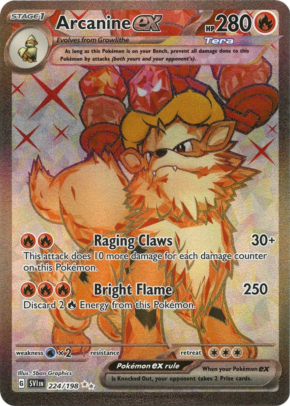 Arcanine ex - 224/198 — SV01: Scarlet & Violet Base Set