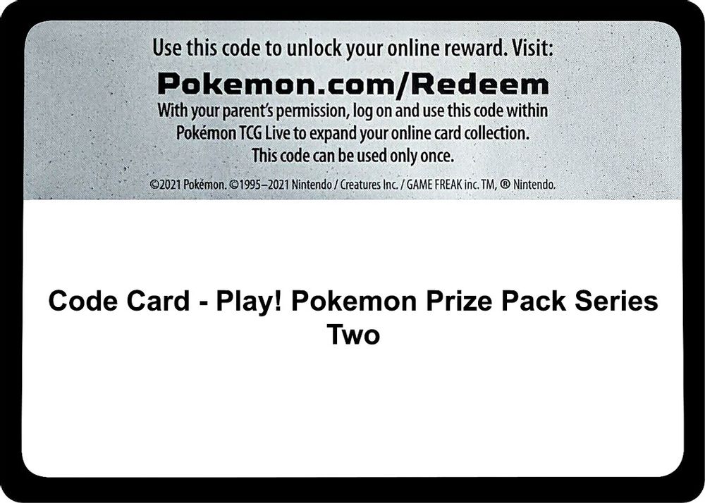 Code Card - Play! Pokemon Prize Pack Series Two — Prize Pack Series Cards