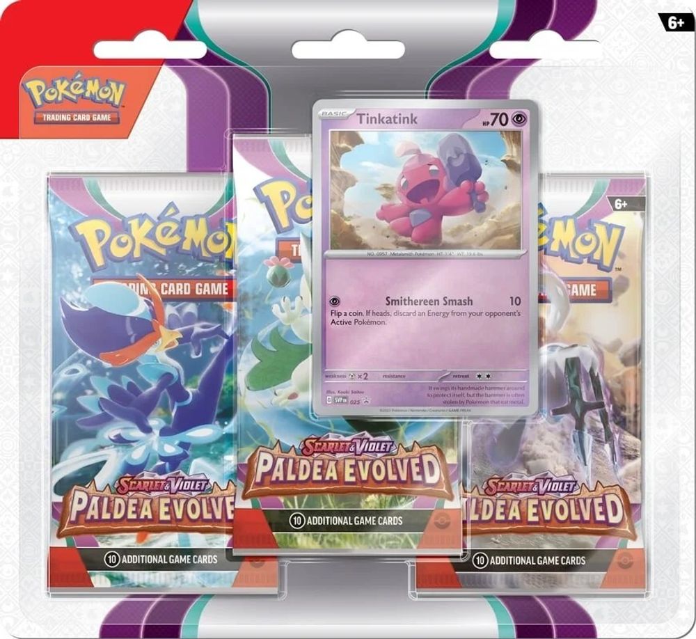 Paldea Evolved 3 Pack Blister [Tinkatink] — SV02: Paldea Evolved