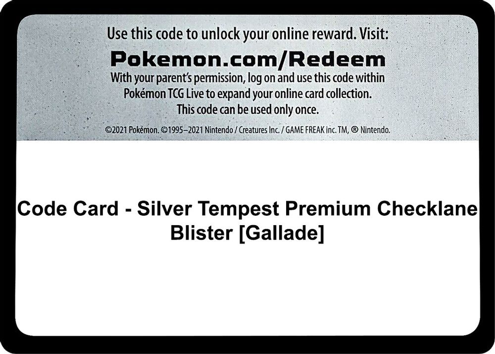 Code Card - Silver Tempest Premium Checklane Blister [Gallade] — SWSH12: Silver Tempest