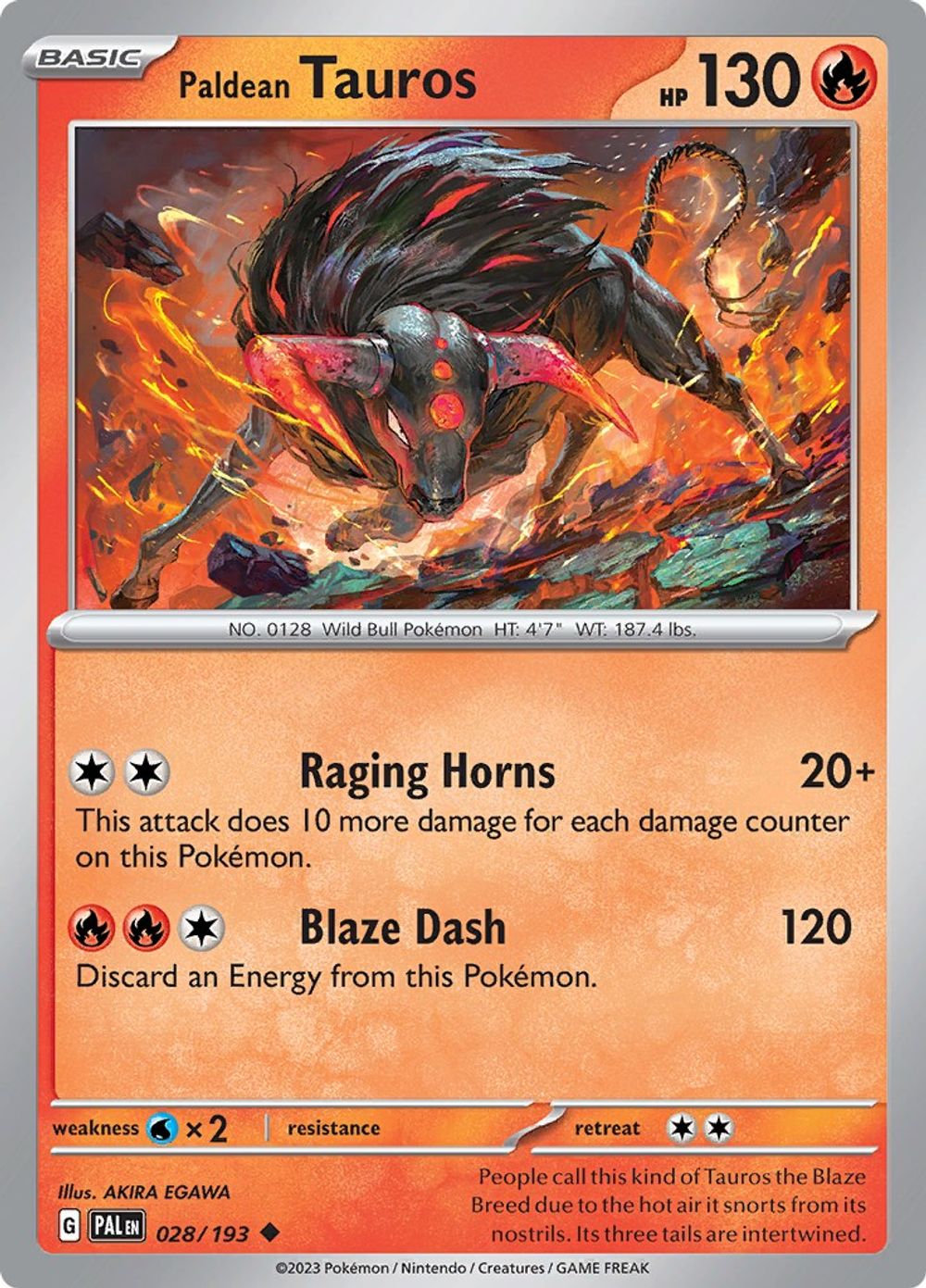 Paldean Tauros - 028/193 — SV02: Paldea Evolved