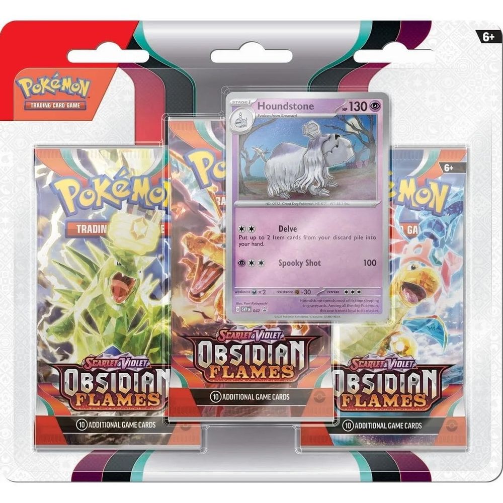Obsidian Flames 3 Pack Blister [Houndstone] — SV03: Obsidian Flames