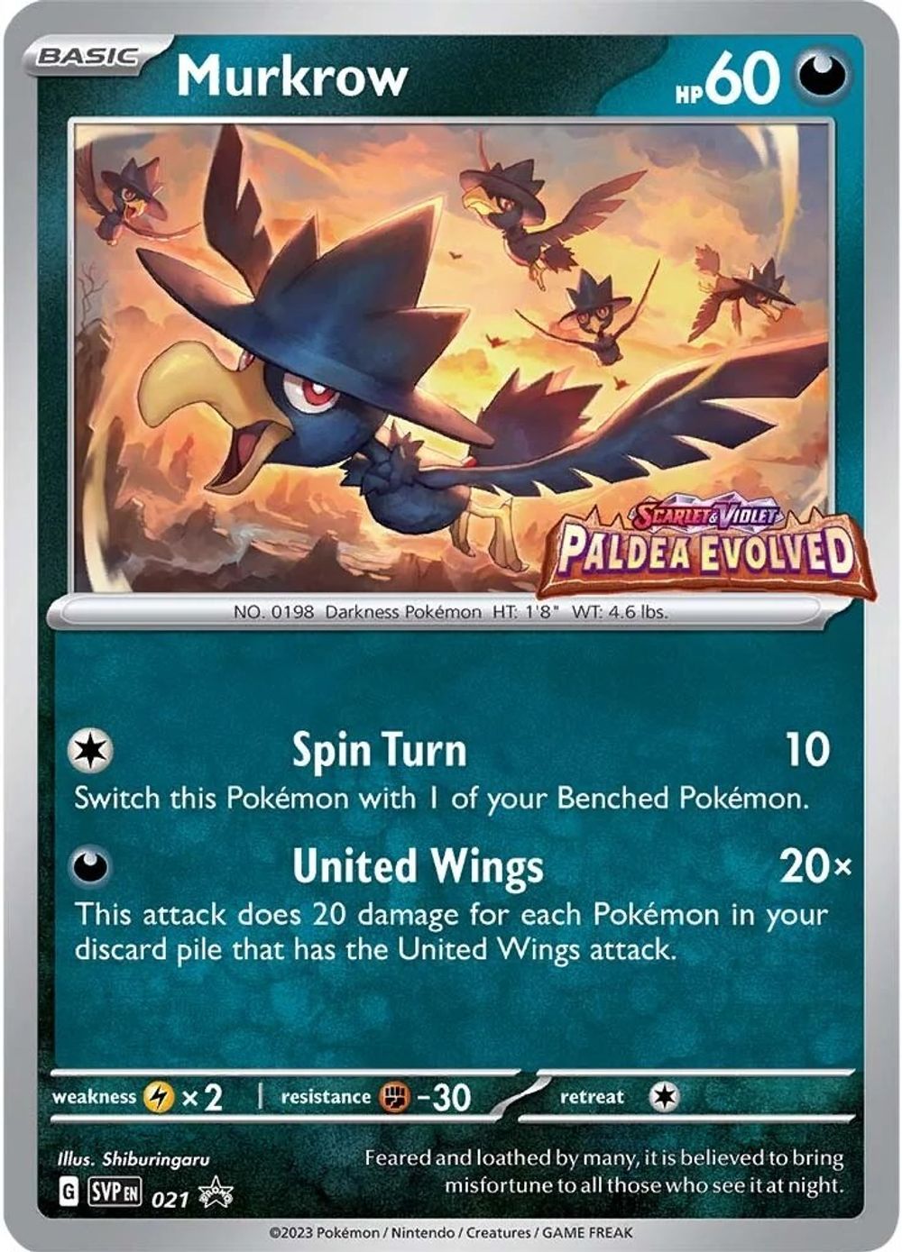 Murkrow - 021 (Prerelease) — SV: Scarlet & Violet Promo Cards
