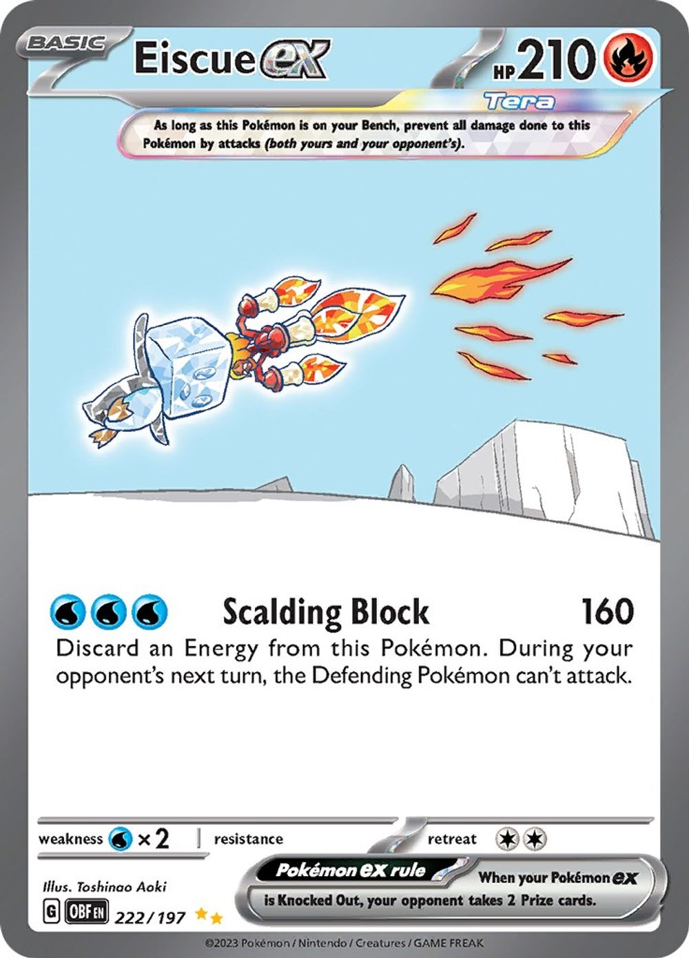Eiscue ex - 222/197 — SV03: Obsidian Flames