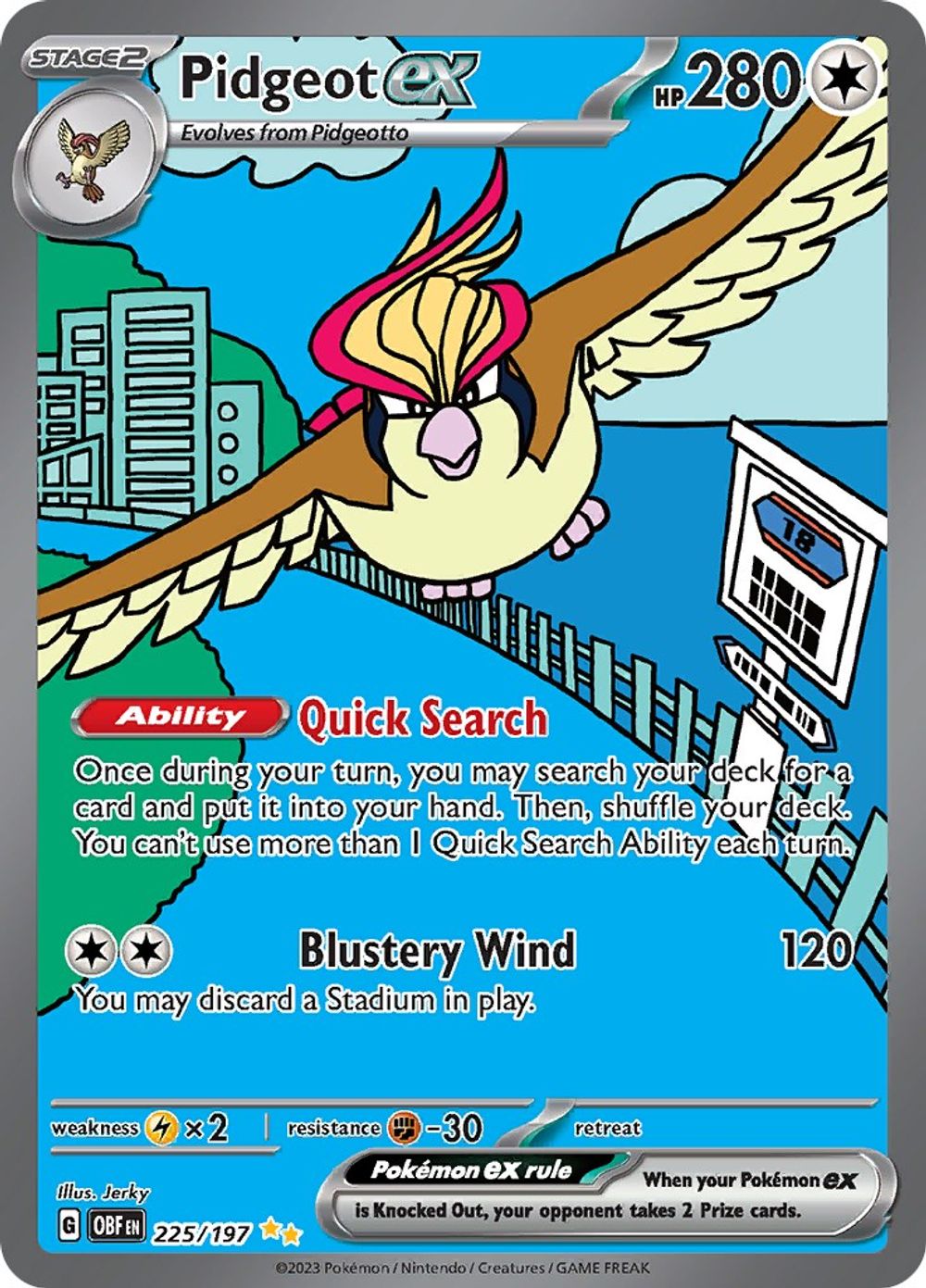 Pidgeot ex - 225/197 — SV03: Obsidian Flames