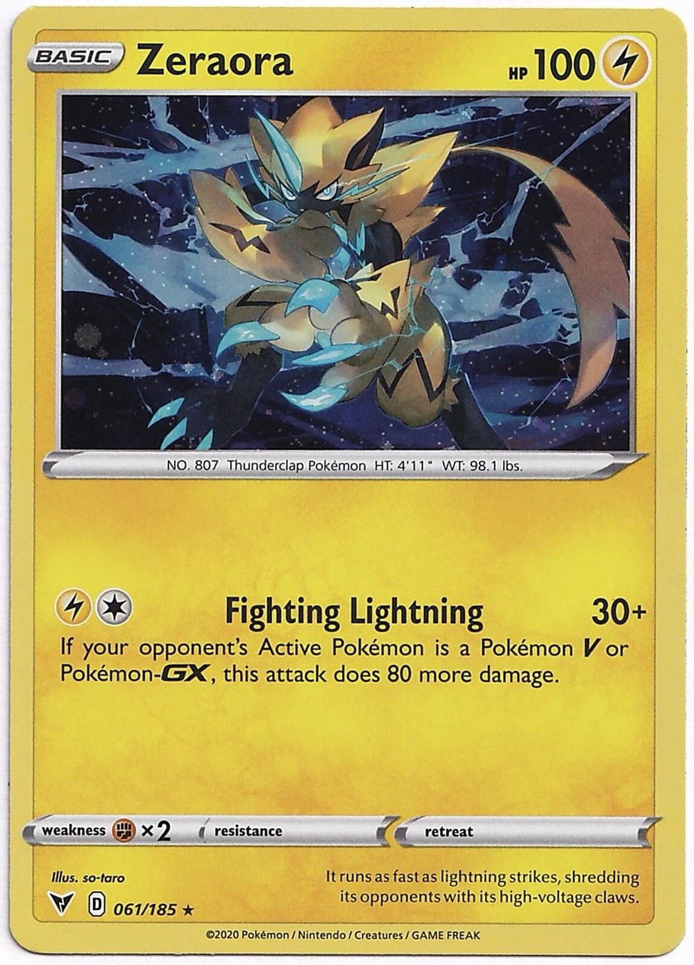 Zeraora - 061/185 (Cosmos Holo) — Miscellaneous Cards & Products
