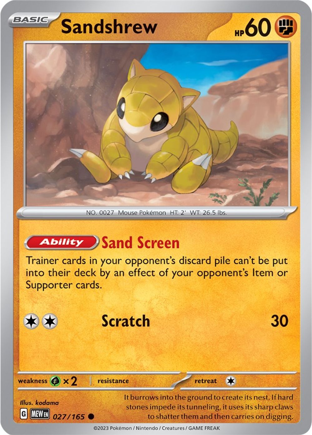 Sandshrew — SV: Scarlet & Violet 151