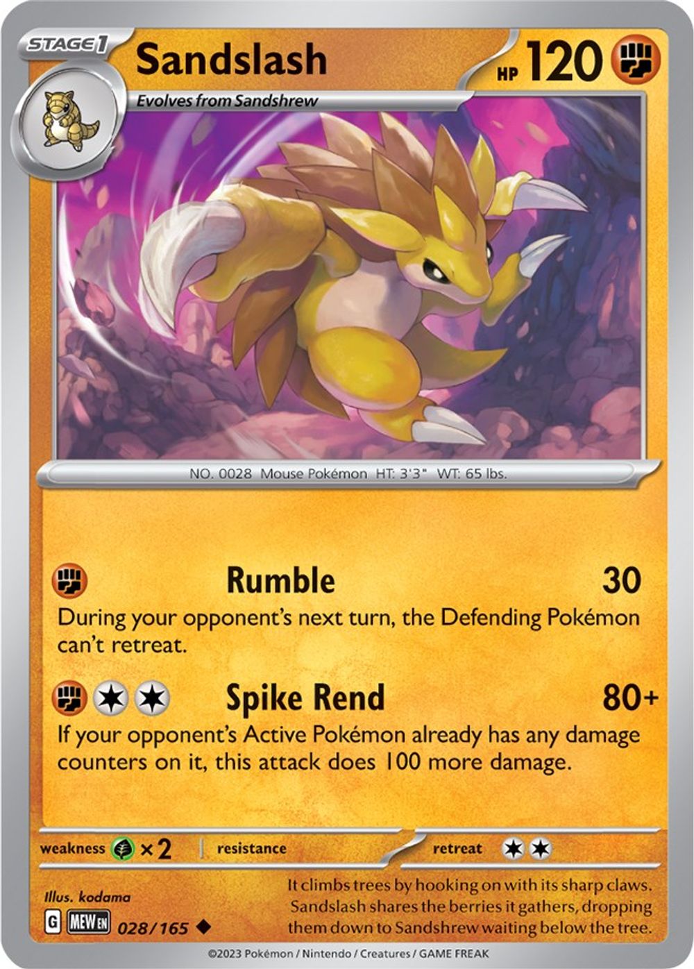 Sandslash — SV: Scarlet & Violet 151
