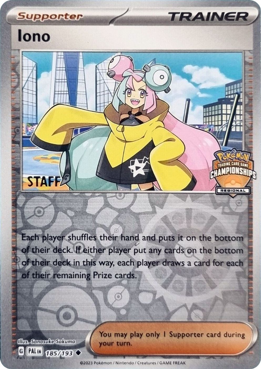Iono - 185/193 (Regional Championships) [Staff] — League & Championship Cards