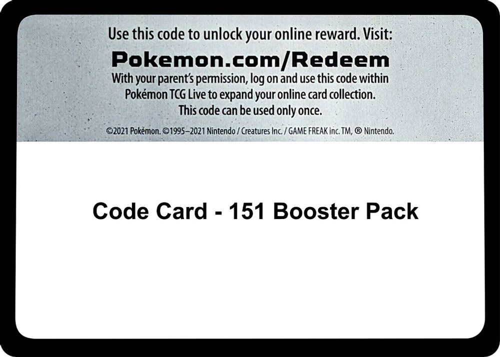 Code Card - 151 Booster Pack — SV: Scarlet & Violet 151