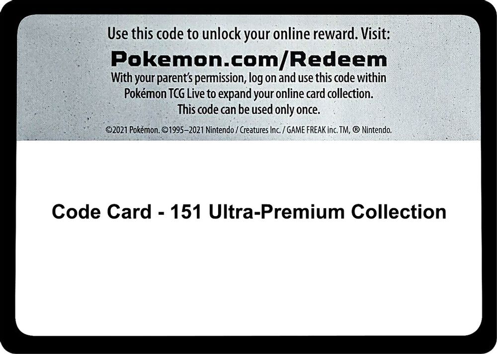 Code Card - 151 Ultra-Premium Collection — SV: Scarlet & Violet 151
