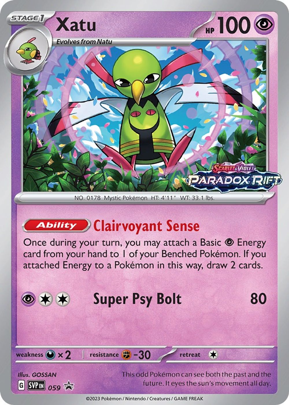 Xatu - 059 (Prerelease) — SV: Scarlet & Violet Promo Cards