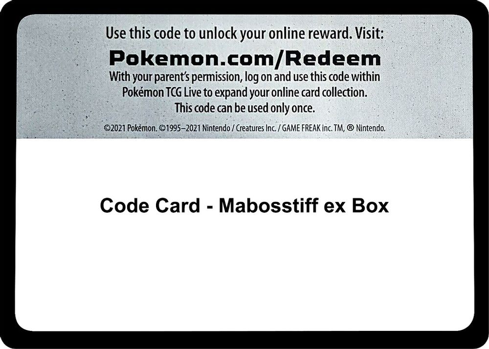 Code Card - Mabosstiff ex Box — Miscellaneous Cards & Products
