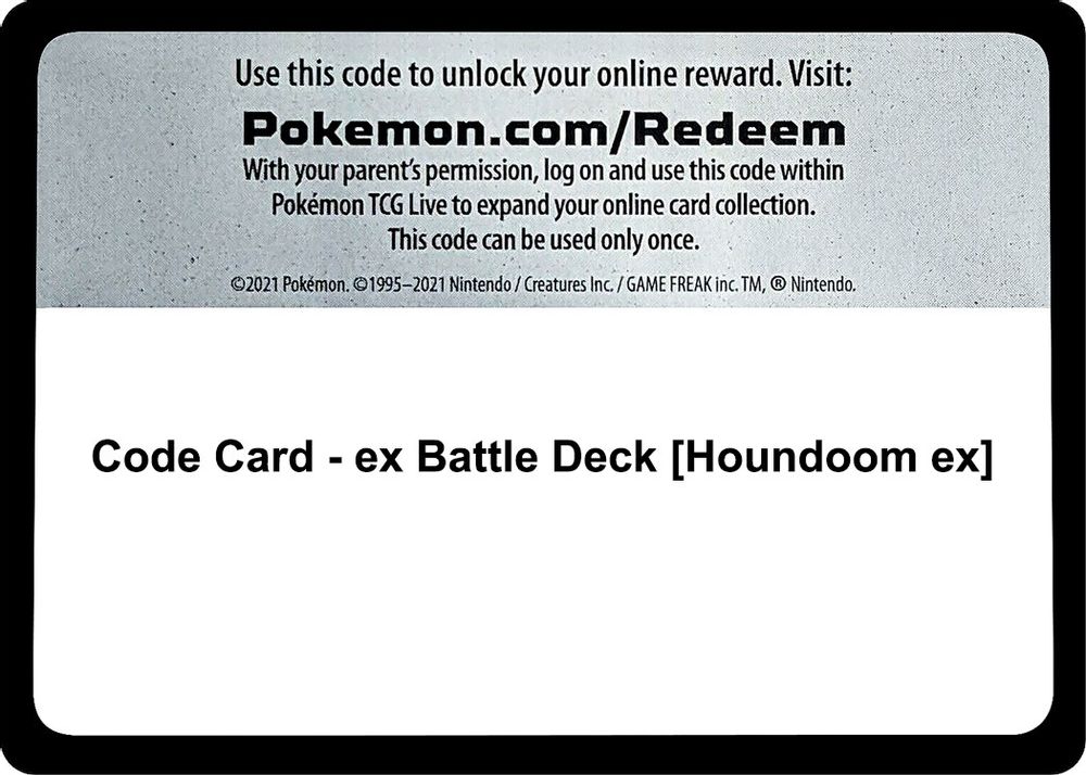 Code Card - ex Battle Deck [Houndoom ex] — Miscellaneous Cards & Products