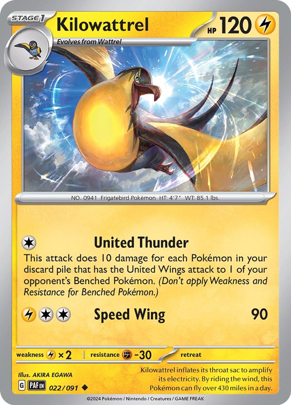 Kilowattrel - 022/091 — SV: Paldean Fates