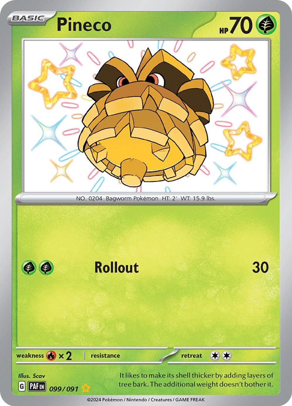 Pineco - 099/091 — SV: Paldean Fates