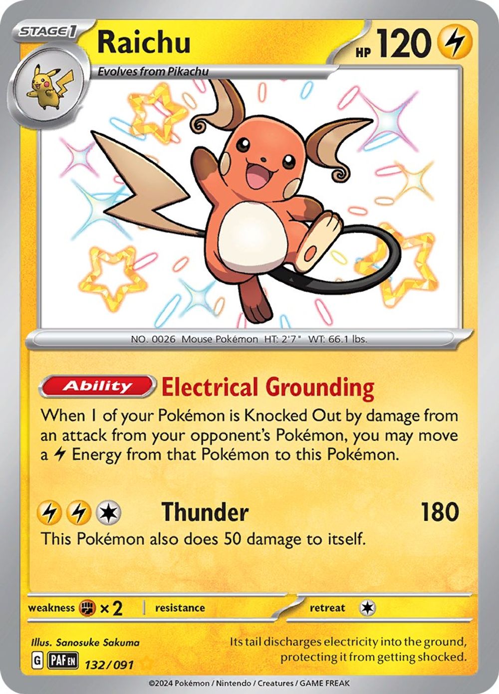 Raichu - 132/091 — SV: Paldean Fates