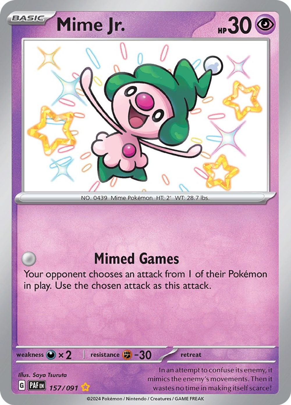 Mime Jr. - 157/091 — SV: Paldean Fates
