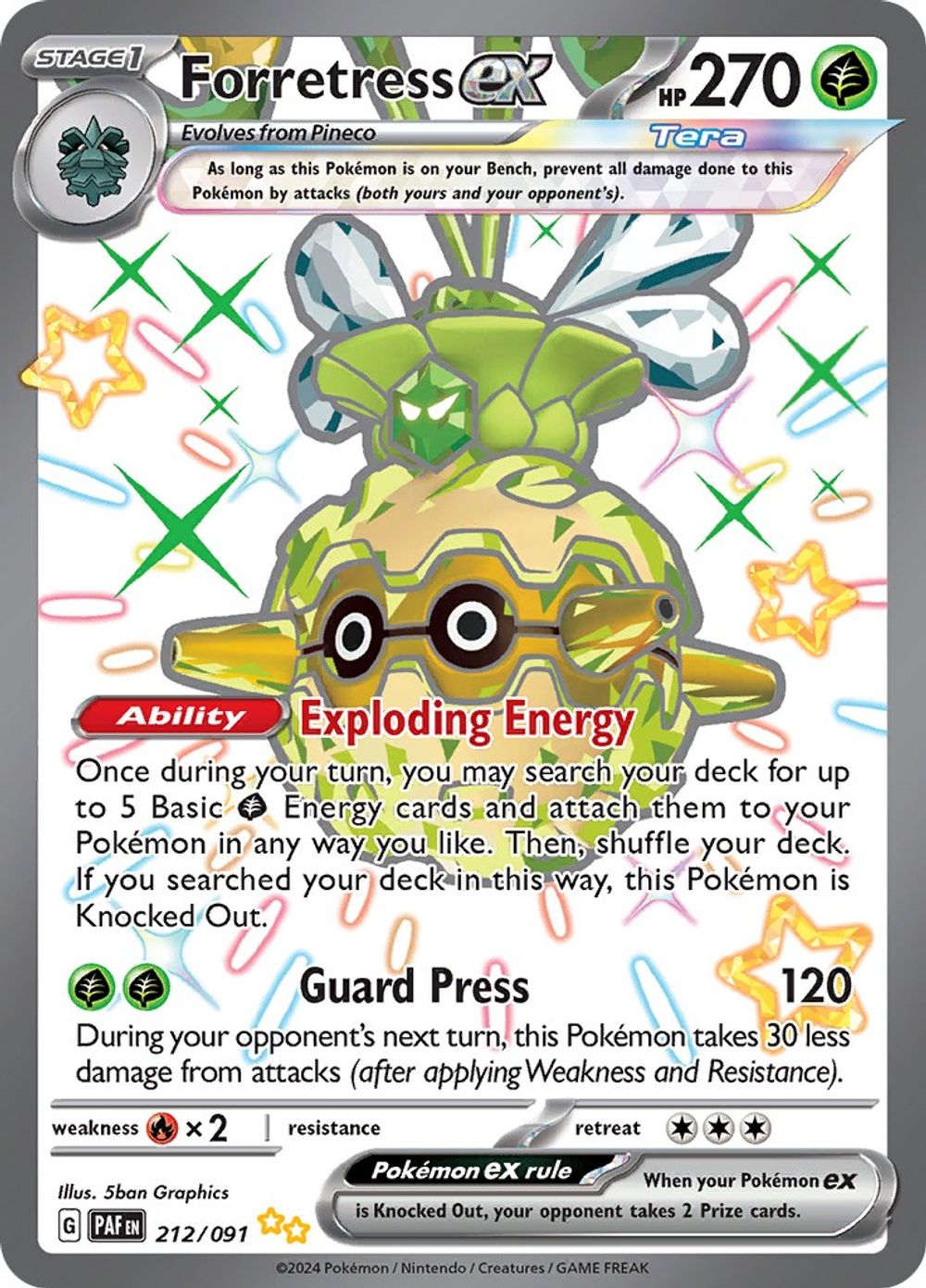 Forretress ex - 212/091 — SV: Paldean Fates