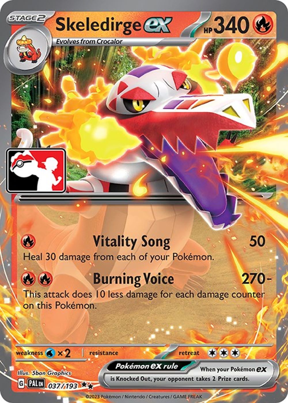 Skeledirge ex - 037/193 — Prize Pack Series Cards