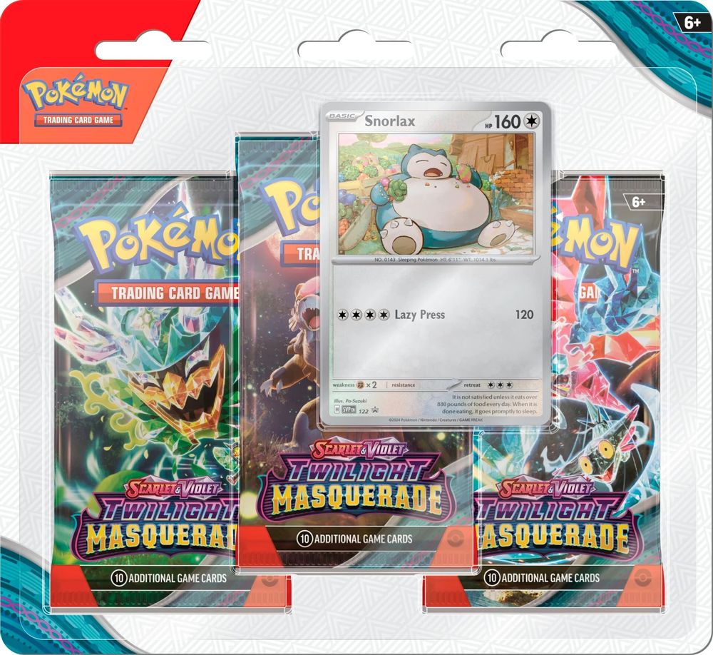 Twilight Masquerade 3 Pack Blister [Snorlax] — SV06: Twilight Masquerade