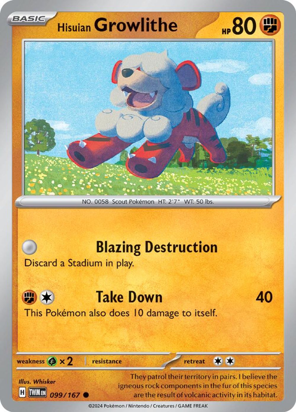 Hisuian Growlithe - 099/167 — SV06: Twilight Masquerade