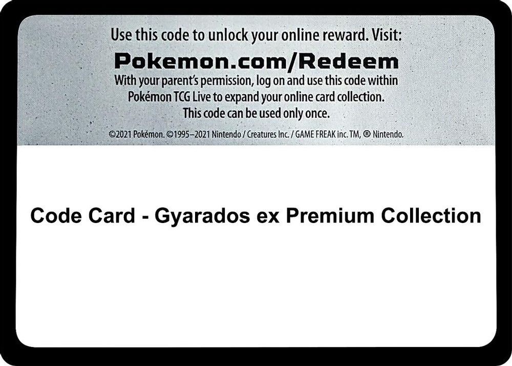 Code Card - Gyarados ex Premium Collection — Miscellaneous Cards & Products