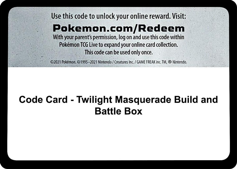 Code Card - Twilight Masquerade Build and Battle Box — SV06: Twilight Masquerade