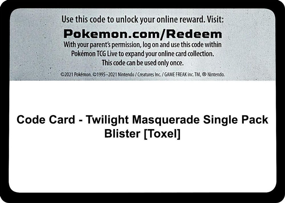 Code Card - Twilight Masquerade Single Pack Blister [Toxel] — SV06: Twilight Masquerade